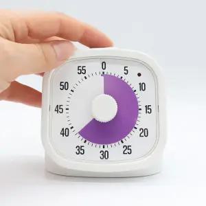 티엠포 무소음 구글 60분 퍼플 그라데이션 타이머 일시정지 뽀모도로 시간 관리 쿠킹 주방 키친 수험생 공부 타임 알람 시계