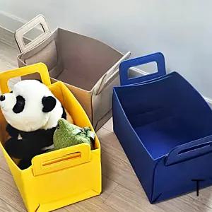 펠트 바구니 캠핑 정리 상자 수납 보관 박스 장남감 손잡이