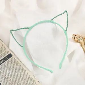 [비투비월드][엔젤슈슈] 반짝이 고양이 귀 헤어밴드 민트 머리띠1_2