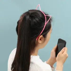 [비투비월드][엔젤슈슈] 반짝이 고양이 귀 헤어밴드 핑크 머리띠1_4