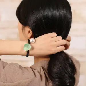 [비투비월드][엔젤슈슈] 방울 진주 자개 머리끈(그린)