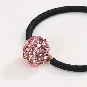 [비투비월드][엔젤슈슈] 크리스탈 방울 큐빅 머리끈(핑크)