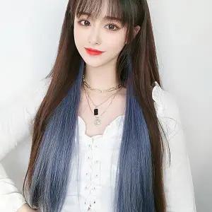 [비투비월드][언니네 가발] 그라데이션 브릿지 헤어피스 5p세트(애쉬블루)