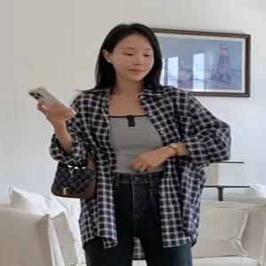 시에니 체크 포켓 루즈핏 셔츠 (one color)