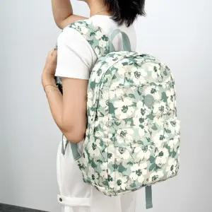 아트칼라 플라워패턴 여성 나일론 백팩 데일리백
