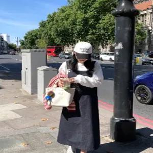 펜던트 다크데님 멜빵 원피스 (one color)