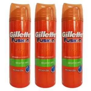 질레트 퓨전 하이드라젤 센서티브 스킨 195ML 3개