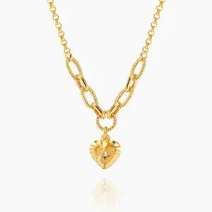 순금목걸이 하트록클립목걸이 18.75g+18K장식