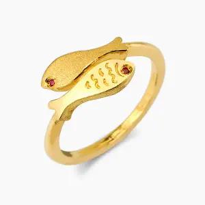 데일리링 물고기썸 순금반지 3.75g 레이어드