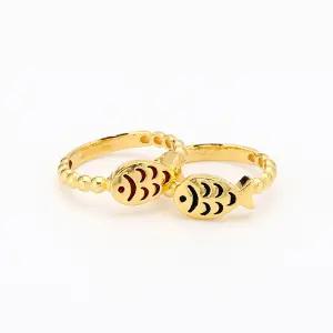 데일리링 물고기통통 순금반지 3.75g 레이어드