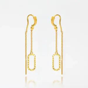 순금귀걸이 컷팅클립드롭귀걸이 3.75g