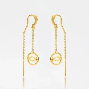 순금귀걸이 피시스오르빗드롭귀걸이 3.75g