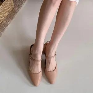 ONM 세련된 여성용 슬링백 포인트 미들힐 5FW