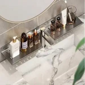 J2K 세면대 선반 무타공 벽부착 욕실 수납 일자 U자