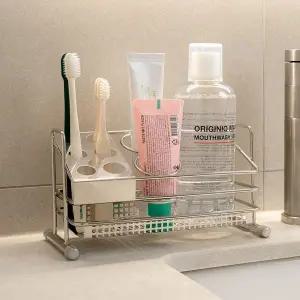 [오리지니크] 스텐 압연 바스캐디 칫솔 꽂이 면도기 치약 거치대