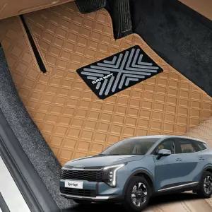 차바라기 스포티지 NQ5 페이스리프트 스퀘어 바닥매트 가죽 카매트 발판 하이브리드 가솔린 LPG 용품