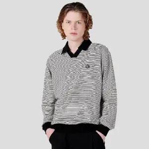 [커스텀어스]카라배색 스트라이프 남자 긴팔 카라티셔츠 CXS25FKKT917 IVY