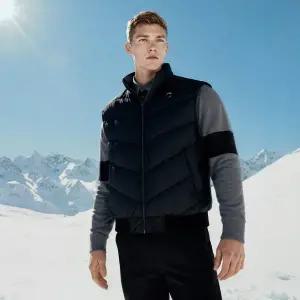 [챌린저](대전신세계)남성 배색 포인트 숄더 프리 스윙 구스다운 자켓 블랙