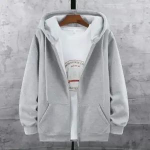 오버핏 기모 후드 집업 심플 남여공용 루즈핏 후드티셔츠 2color