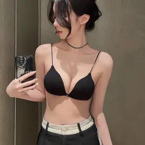 여성 심리스 앞후크 끈브라 여름 브라탑 시원한 얇은끈 나시형 스트랩 가벼운 착용감 슬림핏브라