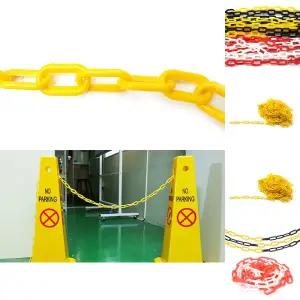 플라스틱 체인 노란색 5M/출입금지/펜스/사슬/차단줄/출입금지끈/주차금지/체인걸이대/안전/고리줄/쇠사슬