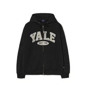 예일 YALE 투톤아치 후드집업_블랙