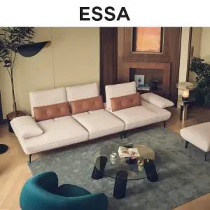 에싸 주노 4인 스윙기능 카시미라 패브릭 소파+스툴