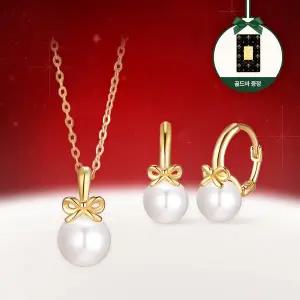 [골드앤]*12월 윈터특가* 골드앤 14K 제리 담수진주 귀걸이+목걸이 세트(골드바 0.05g 증정)