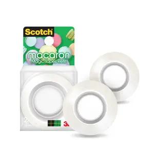 Q 스카치 매직 테이프 마카롱 리필 2입 18mmX10M