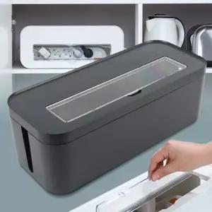 마이룸 멀티탭정리함 투명덮개 리템 케이블 O 플러스/통기성/셋톱/콘센트커버/전선정리/안전/선반/덮개