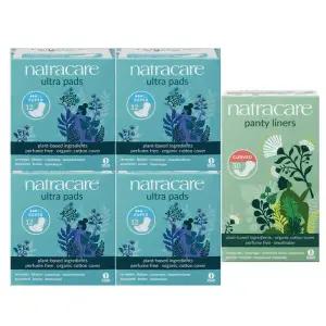 [나트라케어] 5팩 패드 라이너 혼합 구성 유기농 순면 생리대 오버나이트