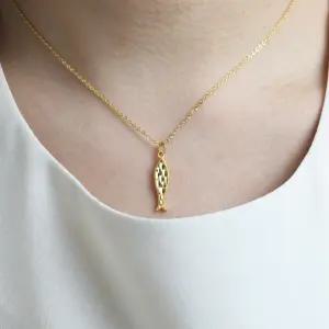 [가앤] 24k순금 컷팅 물고기 체인 목걸이 3.75g