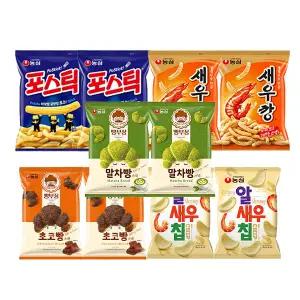 빵부장세트2(말차빵2,초코빵2,새우깡2,알새우칩2,포스틱2)