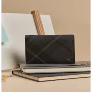 닥스 액세서리 남성 25SS [스테디셀러] 블랙 체크 가죽 명함지갑 WBHO5E300BK