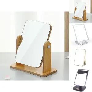 360도 회전형 탁상거울/우드/화장/거울/스탠드/사각/탁상용/인테리어/회전/앤틱/소품/가게/매장/테이블