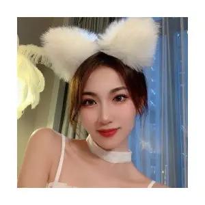 고양이 동물머리띠 파티소품 고양이귀 헤어밴드 머리띠 고양이털 코스튬소품