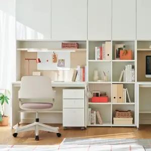 한샘 티오 일자책상세트 Full Package (6단 1200, 깊이 75cm)