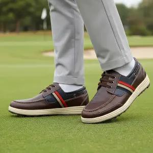 [브랜슈] DM-63 발이 편한 스파이크리스 소가죽 남성 골프화 스크린 파크골프화