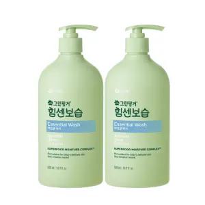 그린핑거 힘센보습 에센셜 워시 고보습 유아용 오렌지그린티향 500ml 2개