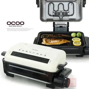 오쿠 상하 이중열선 전기 양면 생선그릴 바베큐 생선구이기 전기 그릴 팬 삼겹살구이기 고구마