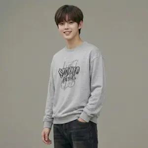 행텐틴즈 동백01 더블페이스 레터 맨투맨_멜란지그레이  14560-031-204-07-055