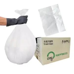 옳은유통 배접 쓰레기 봉투 백색 소(약40리터) 1BOX 1000P/학교 교실 사무실 업소용 쓰레기 재활용 봉투