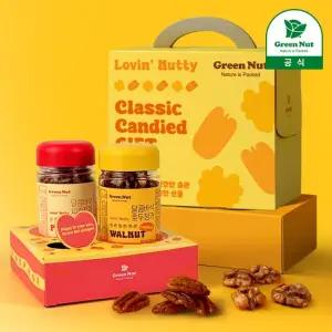 100 미국산 달콤바삭 호두 피칸 정과 케이크형 선물세트 280g 견과류 집들이 선물 답례품