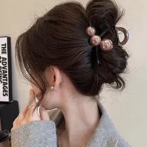 온더벨라 왕구슬 올림머리 집게핀 8cm