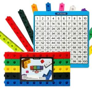 연결큐브 (100P) 수배열판포함 수막대 링크블록 수연결 멀티큐브