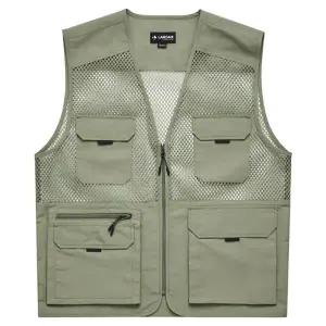 [하프클럽/랜더스]랜더스 망사 여름 작업조끼 메쉬 조끼 다용도 주머니 망사조끼 LD480 베이지