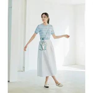 매장정품 LEE 우먼 코튼 플리츠 롱 스커트 화이트 LE2501SR02WH 236092