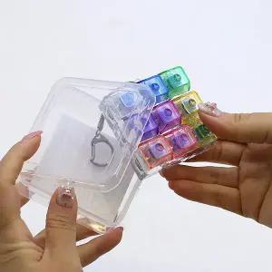 LED 9구 키보드 키캡 키링 클리커 딸깍이 케이스 포함 단체 대량