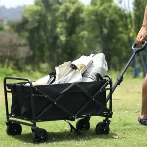 캠핑 폴딩 카트 80x48x67cm 다용도 아웃도어 접이식웨건 5인치 바퀴 E124-O