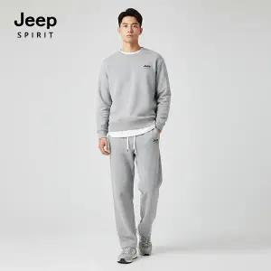 JEEP SPIRIT 코튼 라운드넥 상하복세트 다크그레이 (JSSPSET294)